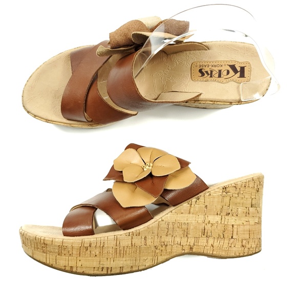 Kork-Ease Shoes - Korks Kork Ease Wedge Sandals Floral Leather